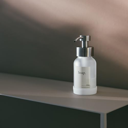 Designfabrik Hamburg | Glas Seifenspender für Bad und Küche | Edelstahl-Pumpspender, modern und elegant | 250ml, Schwarz