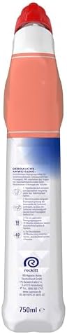 Sagrotan WC-Reiniger Ozeanfrische – 2in1 Reinigungskraft mit Antischmutzfilm für hygienische Frische im Bad – 4 x 750 ml