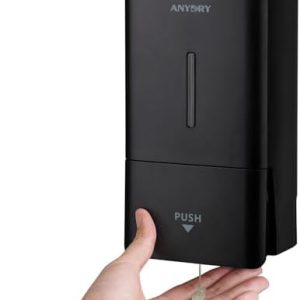 anydry Wandmontierter Manueller Druck-Seifenspender 800 ml, Sichtfenster, einfacher Wechsel, ideal für Haushalt & Gewerb