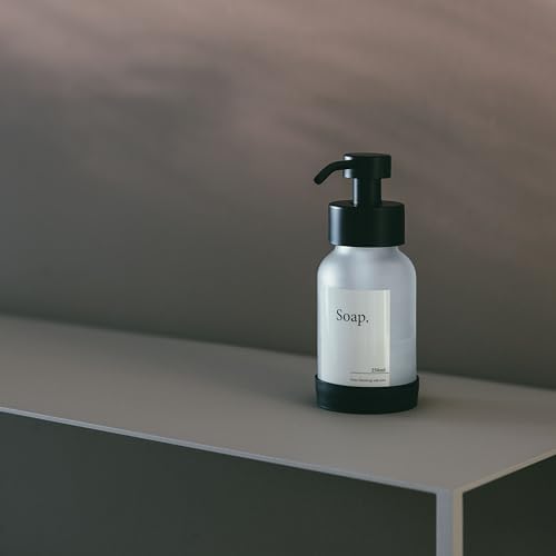 Designfabrik Hamburg | Glas Seifenspender für Bad und Küche | Edelstahl-Pumpspender, modern und elegant | 250ml, Schwarz