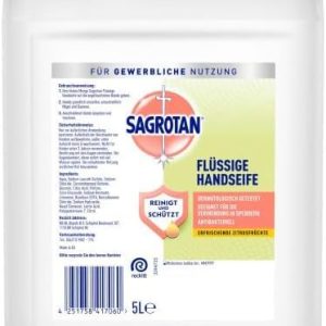 Sagrotan Antibakterielle Handseife – Erfrischende Zitrusduft für Zuhause – 5L Großpackung