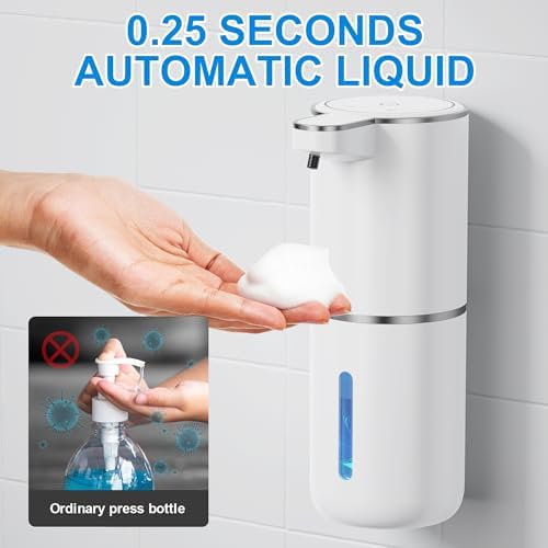 Automatischer Seifenspender von mit Infrarotsensor, 380ml, USB wiederaufladbar, IPX5 wasserdicht für Bad, Küche und Toi