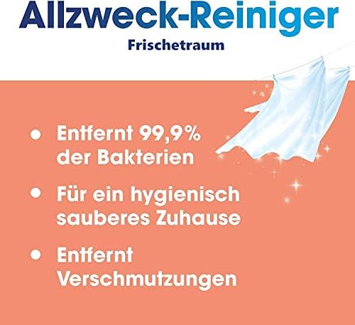 Sagrotan Allzweck-Reiniger Set mit 4 x 1,5l - Frischetraum & Blütenfrische für gründliche Oberflächenreinigung