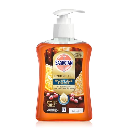 Sagrotan Handseife Winter Limited Edition – Feuchtigkeitsspendend, Frosted Citrus Duft – Perfekt für die kalte Jahreszei