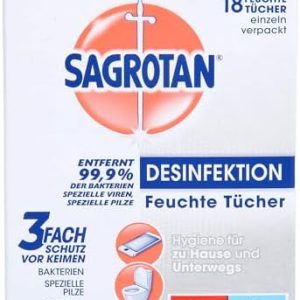 SAGROTAN Desinfektionstücher 18 St - Effektive Keimvernichtung für Zuhause unterwegs