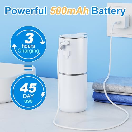 Automatischer Seifenspender von mit Infrarotsensor, 380ml, USB wiederaufladbar, IPX5 wasserdicht für Bad, Küche und Toi