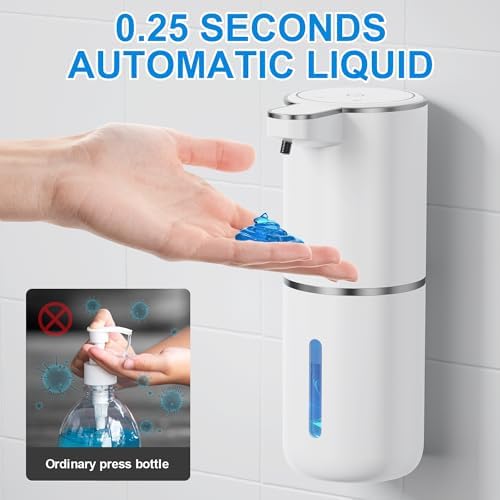 Automatischer Seifenspender von mit Infrarotsensor, 380ml, USB wiederaufladbar, IPX5 wasserdicht für Bad, Küche und Toi