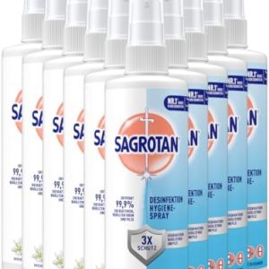 Sagrotan Hygiene Pumpspray – Desinfektionsmittel für Zuhause – 10 x 250 ml Sprühflasche im praktischen Vorteilspack für