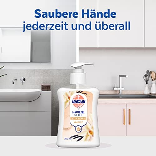 Sagrotan No-Touch Nachfüller Rose und Shea – Sanfte Handseife für den automatischen Seifenspender im Badezimmer – 5 x 25