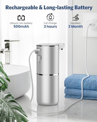 Automatic Seifenspender von Marke - Infrarot Seifenspender 380ml - USB Wiederaufladbar für Küche & Bad