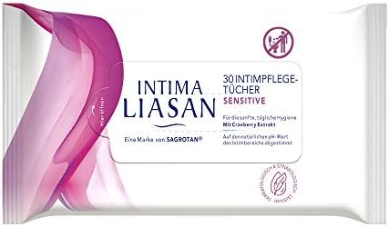 Sagrotan Intima Liasan Intimpflege-Tücher Sensitive, Seifenfrei & Alkoholfrei, 30 Stück für sanfte Pflege unterwegs