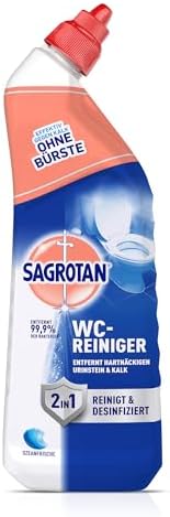 Sagrotan WC-Reiniger Ozeanfrische – 2in1 Reinigungskraft mit Antischmutzfilm für hygienische Frische im Bad – 4 x 750 ml