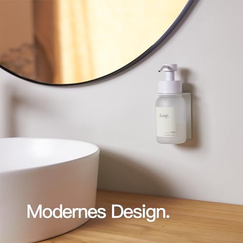 Designfabrik Hamburg | Glas Seifenspender für Bad und Küche | Edelstahl-Pumpspender, modern und elegant | 250ml, Schwarz