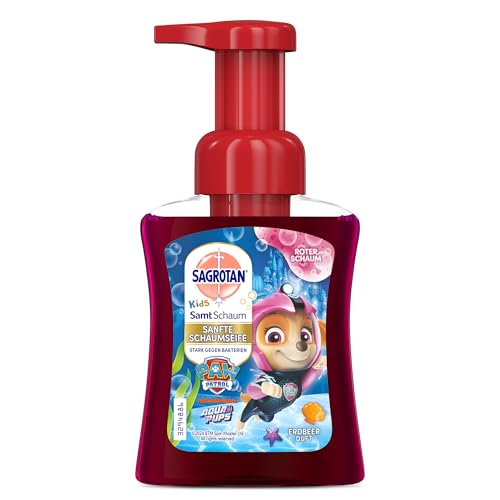Sagrotan Kids Samt-Schaumseife mit Aloe Vera – Paw Patrol Edition für farbenfrohen Spaß im Bad – 6 x 250 ml