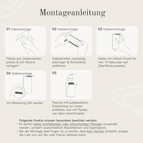 Designfabrik Hamburg | Glas Seifenspender für Bad und Küche | Edelstahl-Pumpspender, modern und elegant | 250ml, Schwarz