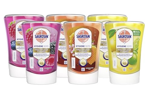 Sagrotan No-Touch Nachfüller - Fruchtige Düfte für hygienische Hände in der Küche & Bad 3 x 250ml