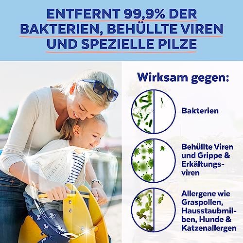 Sagrotan WC-Reinigungstücher – Hygienische Sauberkeit und Glanz für Ihr Bad – 6 x 60 Desinfektionstücher im praktischen