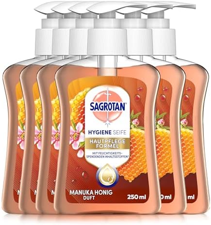 Sagrotan No-Touch Nachfüller Rose und Shea – Sanfte Handseife für den automatischen Seifenspender im Badezimmer – 5 x 25
