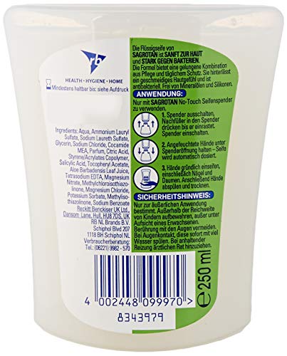 Sagrotan No-Touch Nachfüller Aloe Vera - Sanfte, flüssige Handseife für hygienische Sauberkeit im Bad oder in der Küche