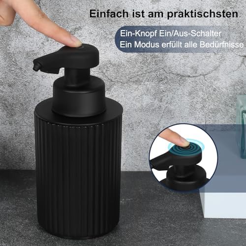 Automatischer Seifenspender Elektrisch mit Sensor - No Touch Seifenspender für Bad, Küche & Büro - USB Schwarz