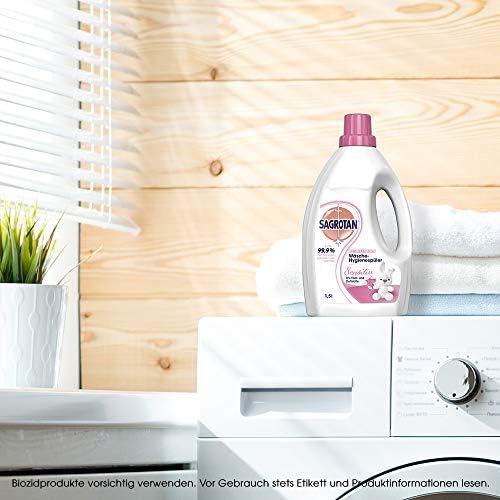 Sagrotan Wäsche-Hygienespüler Sensitiv – Effiziente Desinfektion für frische Wäsche im Vorteilspack (5 x 1,2 l)