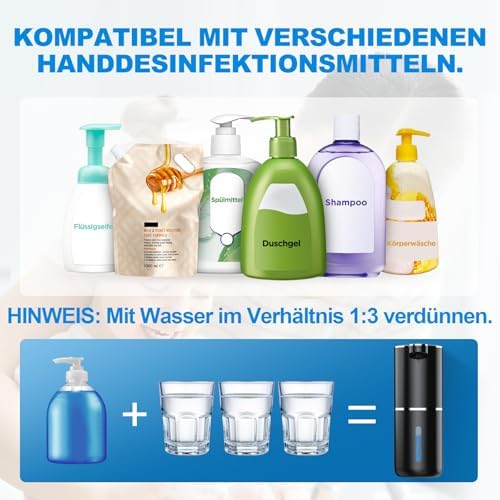Automatischer Seifenspender von mit Infrarotsensor, 380ml, USB wiederaufladbar, IPX5 wasserdicht für Bad, Küche und Toi