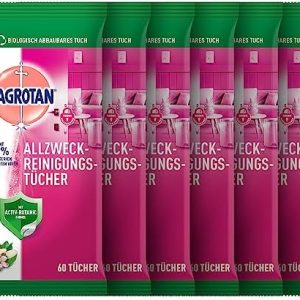 Sagrotan Allzweck-Reinigungstücher mit Blütenfrische und grünem Apfel, 99,9% antibakteriell, ideal für Zuhause - 6er Pac