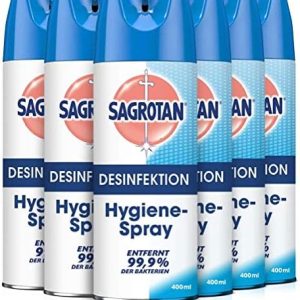 Sagrotan Desinfektionsspray für Textilien und Oberflächen – Praktisches Vorteilspack 6 x 400 ml für hygienische Sauberke