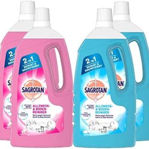 Sagrotan Allzweck-Reiniger Set mit 4 x 1,5l - Frischetraum & Blütenfrische für gründliche Oberflächenreinigung