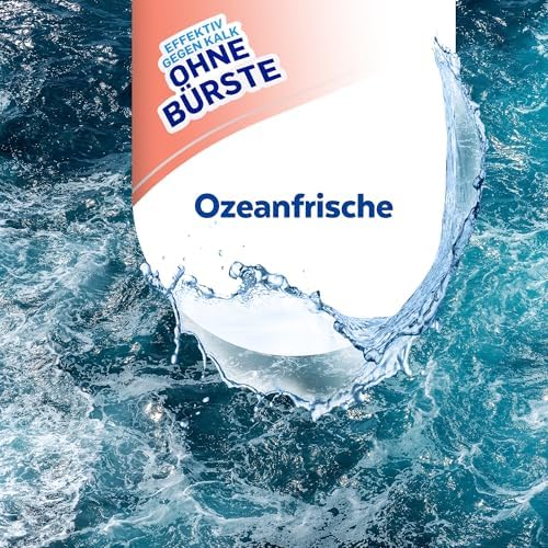 Sagrotan WC-Reiniger Ozeanfrische – 2in1 Reinigungskraft mit Antischmutzfilm für hygienische Frische im Bad – 4 x 750 ml